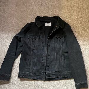 Black women’s Denim Jacket - Classic Button Front